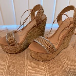 Schutz rhinestone wedges Sz 7- beautiful!!